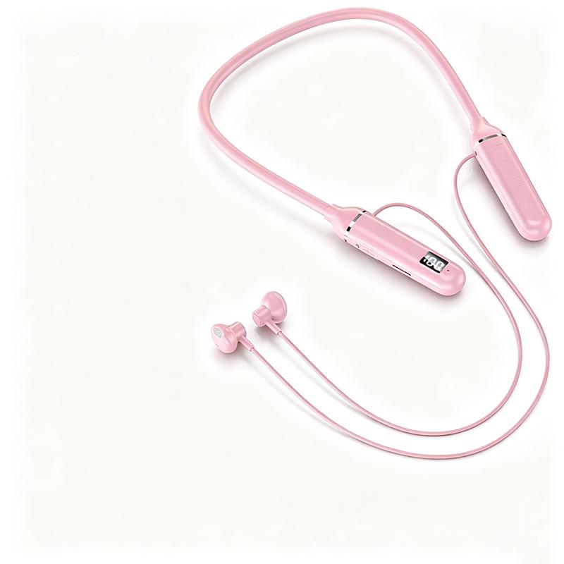 Excellent Quality for 5.0 Low Latency Neckband Sports Waterproof Wireless Earphones with Digital Display PCABS Material