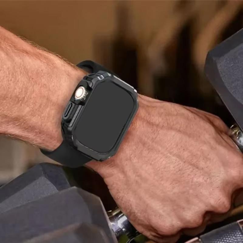 Чехол 2 в 1 из ТПУ для Apple Watch 41 мм 45 мм 40 мм 44 мм 49 мм Полый Ударопрочный Бампер Защитная Крышка для iWatch Ultra 9 8 7 6 5 SE