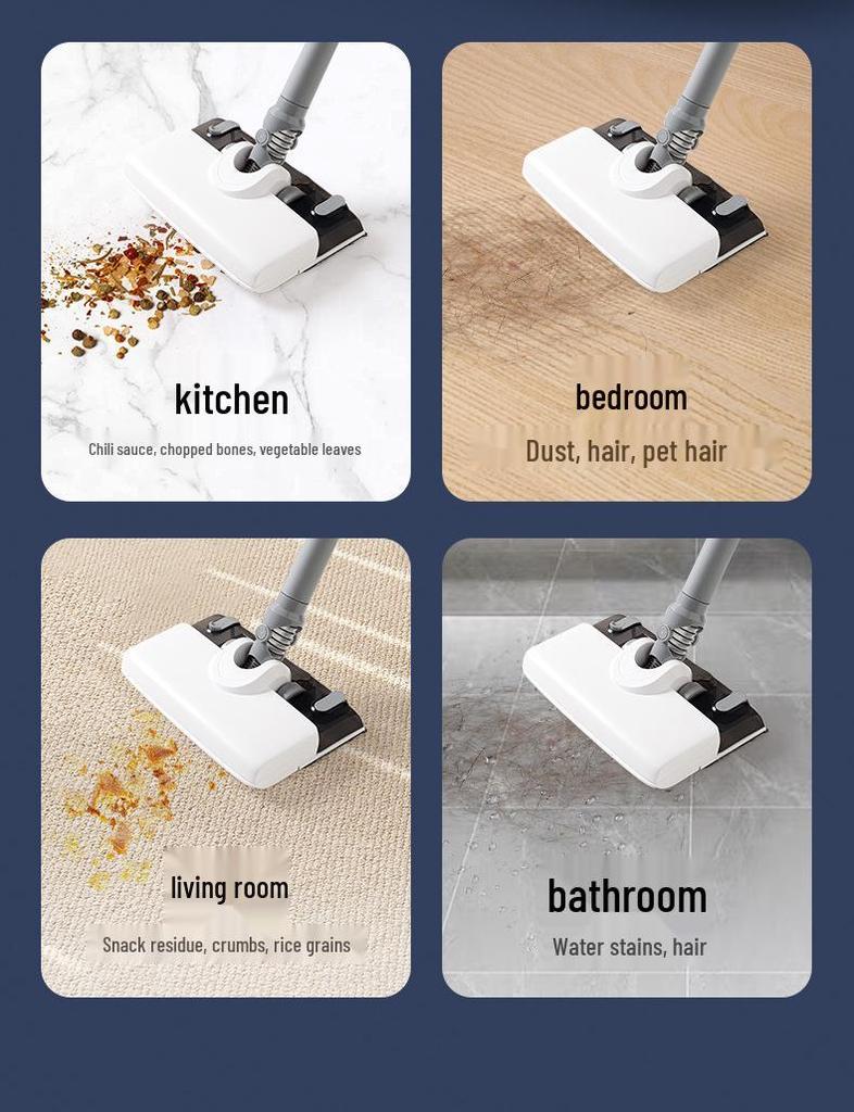 Беспроводной ручной пылесос и швабра: Мощное всасывание, удаление клещей, перезаряжаемый, все-в-одном для домашнего использования