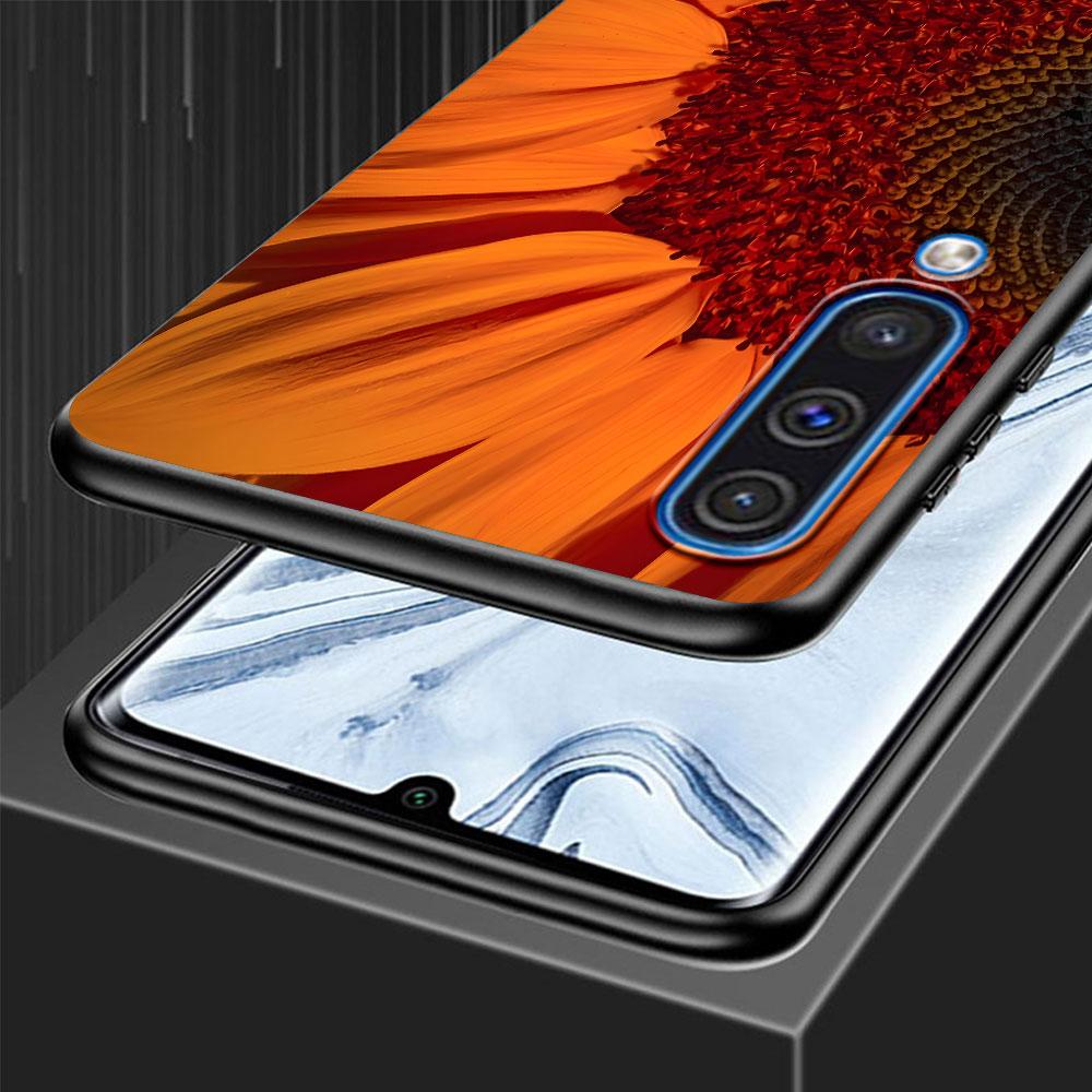 Летний Цветочный Чехол с Ромашками и Подсолнухами для Samsung Galaxy A10s A50 A50s A02s A03s A20 A30 A20e A70 A70s A20s A30s Черный Чехол