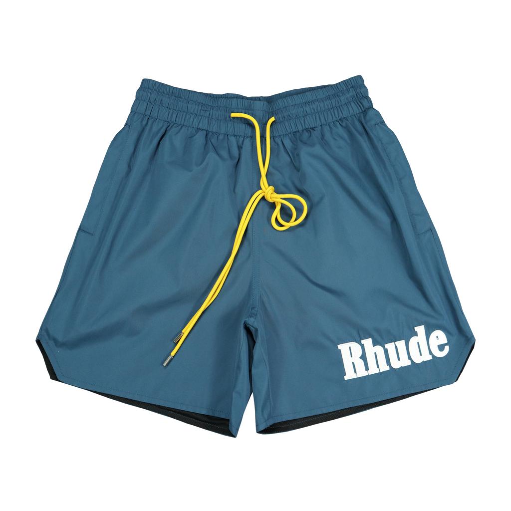 Трансграничный европейский и американский модный бренд RHUDE вышитые шнурки эластичные повседневные шорты мужские и женские хай-стрит пляжный спорт пять
