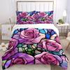 3pcs set Rose Garden 1 Quilt Cover + 2 Pillowcases, All Seasons Bedroom Setting, Perfect for Home and Dorm Decor a180