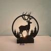 Creative Ins Style Metal Ornaments Candle Holders Black Iron Elk  Valentine's Day Luminous Decorative Crafts Miniatures