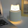 White Plastic 300ML Cat Ultrasonic   Humidifier USB Mist Mistorizer Household LED Night Light