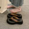 Versatile, Comfortable and Simple Thick-soled Beach Outer Wear Women's Models 2025 Summer New High-popularity Flip-flops Fashion Sandals