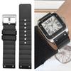 Для Cartier Santos 100 резиновый ремешок для часов черный Заклепка силиконовый ремешок 20 мм 23 мм ремешок для часов мужской женский Коричневый синий мягкий браслет