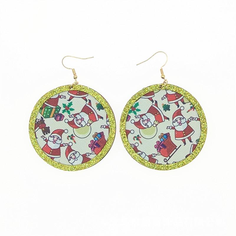 Креативные геометрические кожаные серьги с клеем на Рождество и Новый год