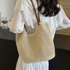 Large Capacity Bag Women's Fashion New Versatile Casual Shoulder Seaside Vacation Beach Bag Fashion Woven Tote Bag