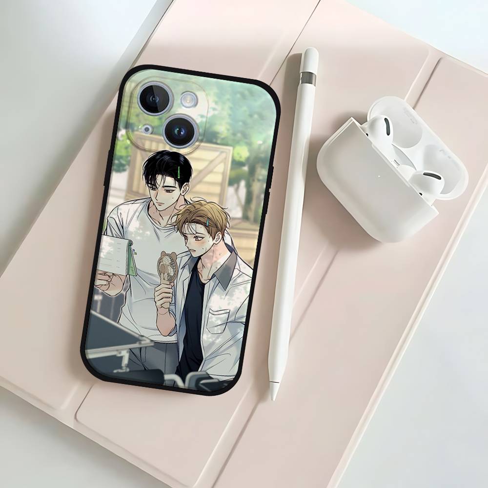 Korean Comics Summer Black Phone Case That Fits For IPhone 17,16,15,11,13,14 Pro Max,Plus,X,Xr,Xs Max,13Mini
