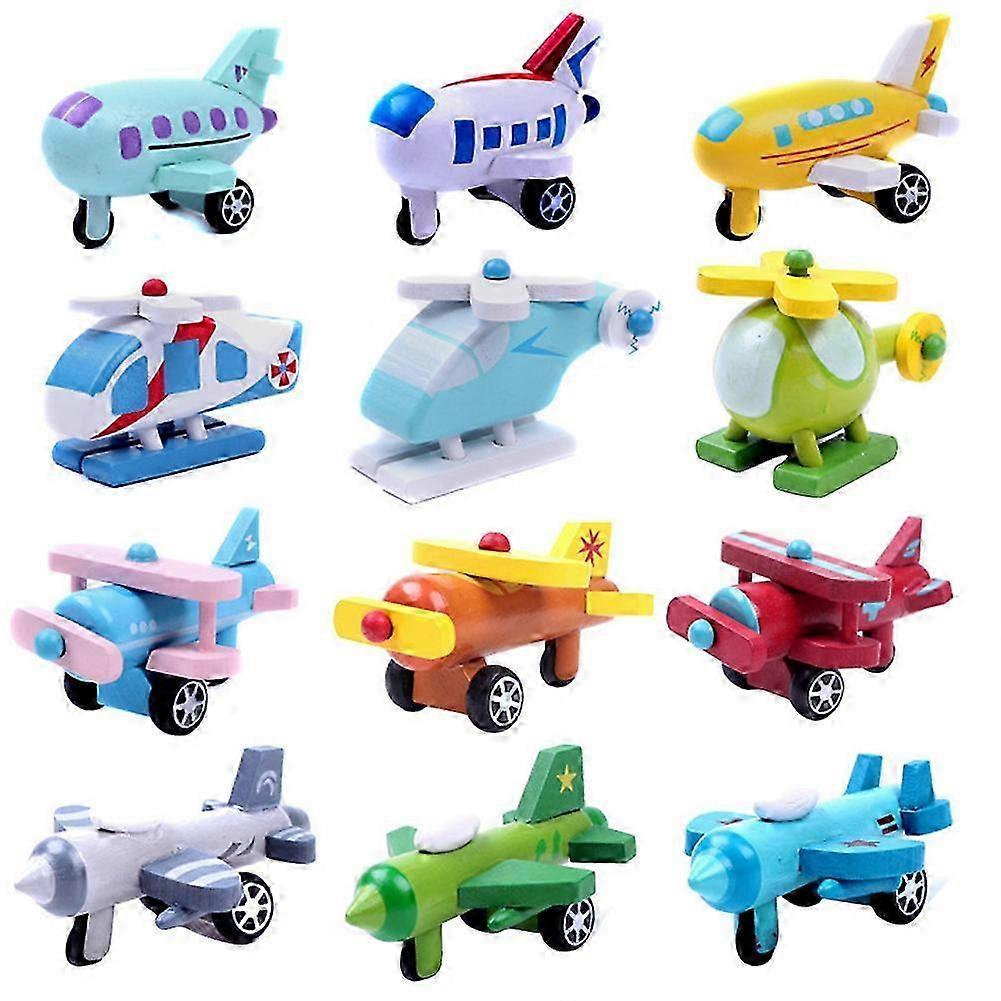 2025 Multi-pattern Creative Toys Mini Wooden Airplane Kids Baby Educational Gift