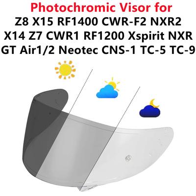 Фотохромный визор для SHOEI Z8 X15 RF1400 CWR-F2 NXR1/2 X14 Z7 CWR1 RF1200 Xspirit GT Air1/2 Neotec CNS-1 TC-5/9 Защитное стекло для шлема