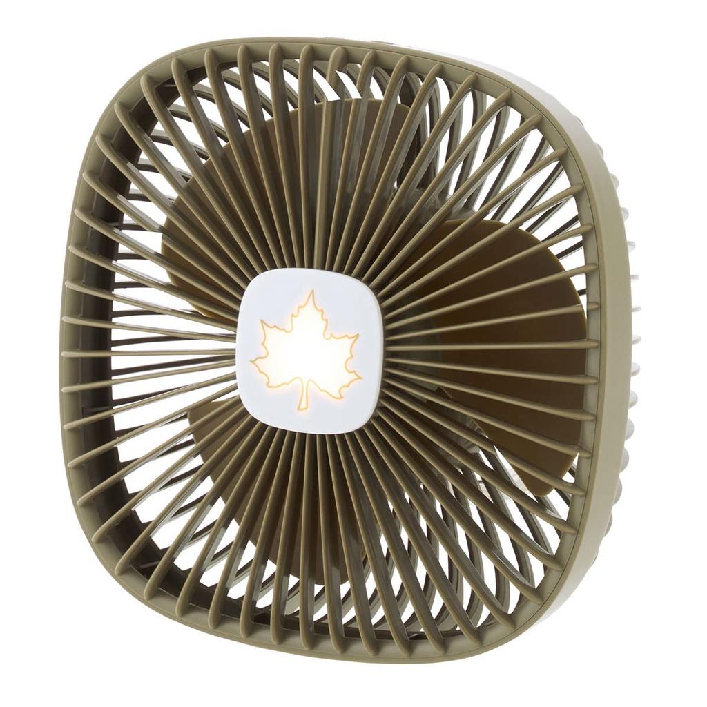 LOGOS Hanger Fan (USB Rechargeable) 81336706 Khaki, 20cm Wide X 20cm Deep X 9.5cm High