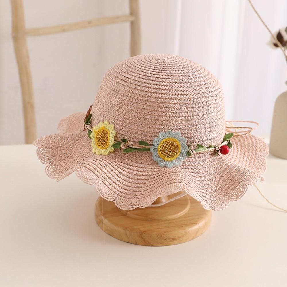 Sweet Kids Sun Straw Hat Sunflower Bee Toddler Outdoor Sun Hat Sun Protection Hat Bag for Girls