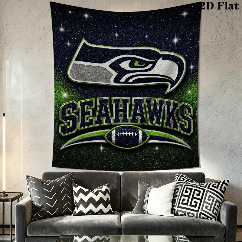 Seattle Seahawks Wall Tapestry Aesthetic Wall Hanging Printed Fabric Blanket Decorative Tapestries for Bedroom Living Room Home Decor