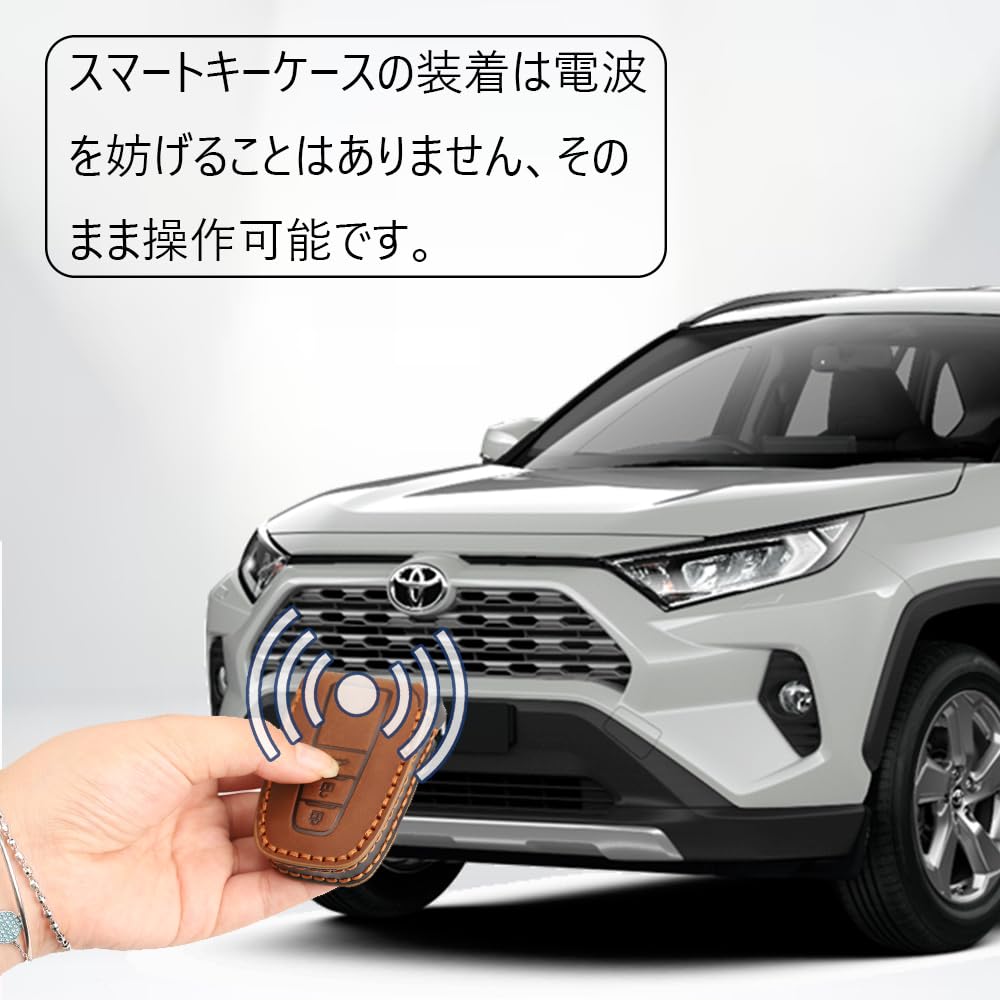 Новый чехол для ключа Toyota RAV4 серии XA50 из эксклюзивной натуральной кожи, кожаный чехол для ключа, держатель для ключей, чехол для смарт-ключа с логотипом RAV4, устойчивый к царапинам, на заказ