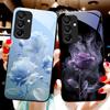 Белый Дым Красная Роза Для Samsung Galaxy A15 5G 54 4G 51 50 24 35 90 71 12 51 53 52S 80 22 34 Черный Чехол для Телефона из Закаленного Стекла