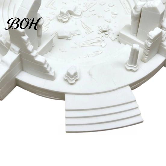 Ruined Wall Decoration Ancient Greek Altar Ruins Statue, Micro Landscape Miniature Model, Desktop Decor 3D Printed Architecture Ornament for