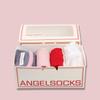 НАБОР НОСКОВ ANGEL SOCKS SET003_Клубничное Молоко Розовый Женская Мода Подарок Подарок на Возвращение Повседневные Носки Набор Носков для Координации Красивый Бренд