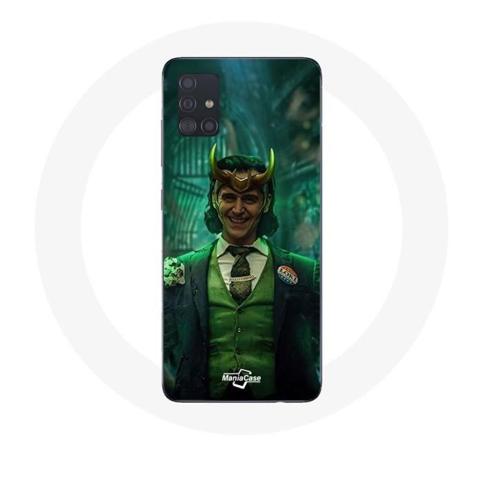 Coque maniacase pour Samsung Galaxy A51 5G Loki Thor Ragnarok avec Casque Affiche Personnage Série Saison 1