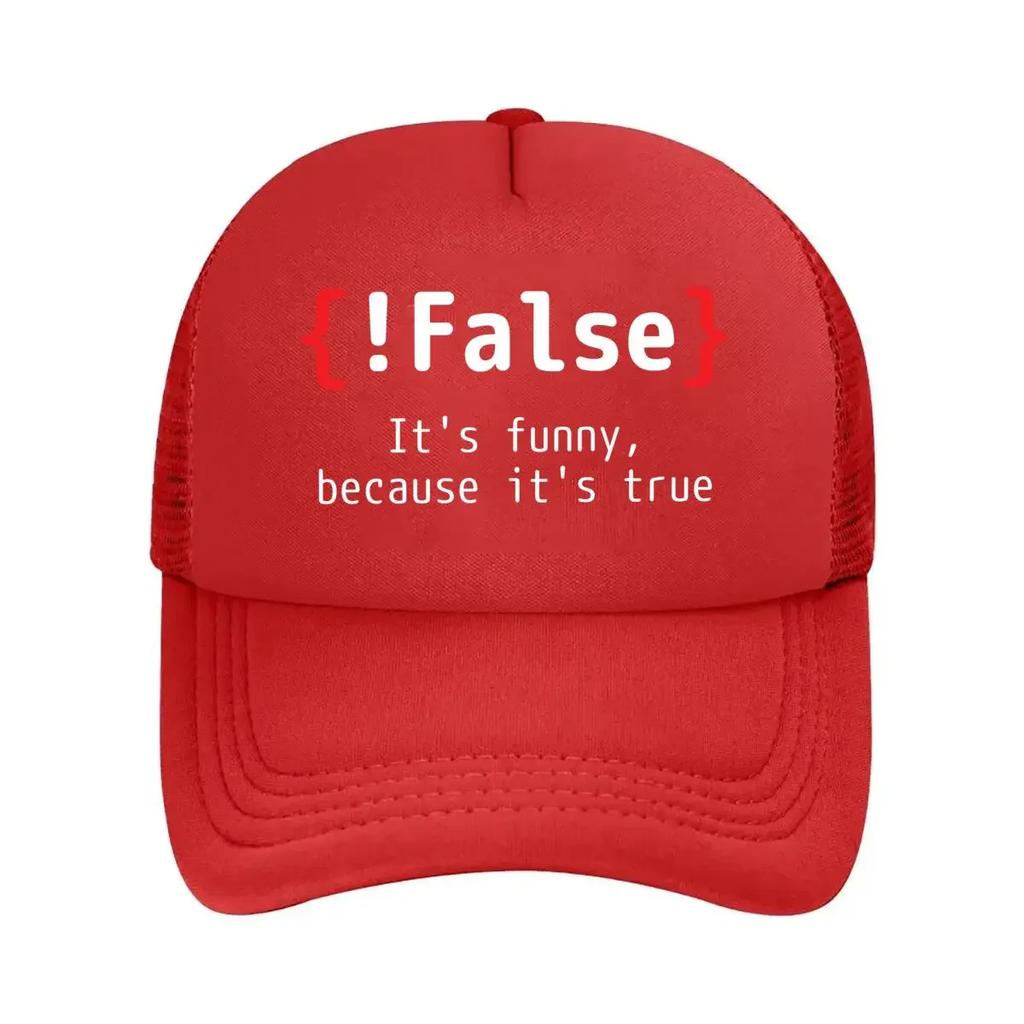 False Funny Programming - Themed, Logic Joke Graphic Art Mesh Baseball Cap