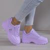 Candy Colored Women Sneakers Student Thick Soles Large Size Casual Platform Soport Shoes Lace Up Tenis Purple