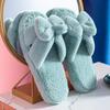 Fashion Women Slipper Winte Autumn Pure Color Rabbit Hair Open Toe Indoor Wood Floor Warm Zipper Soft Sole Slippers Comfort Beautiful