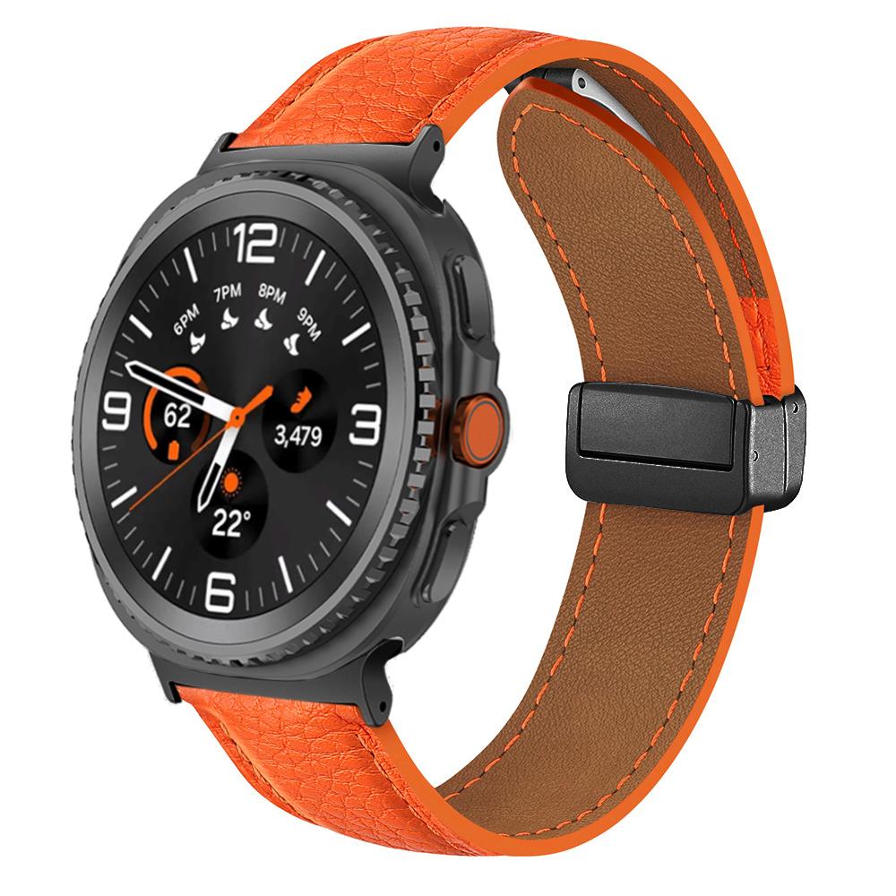 Кожаный ремешок для Samsung Galaxy Watch 8 44мм 40мм 8 Classic 46мм Аксессуар для умных часов Galaxy Ultra 47мм 2025 Магнитный ремешок