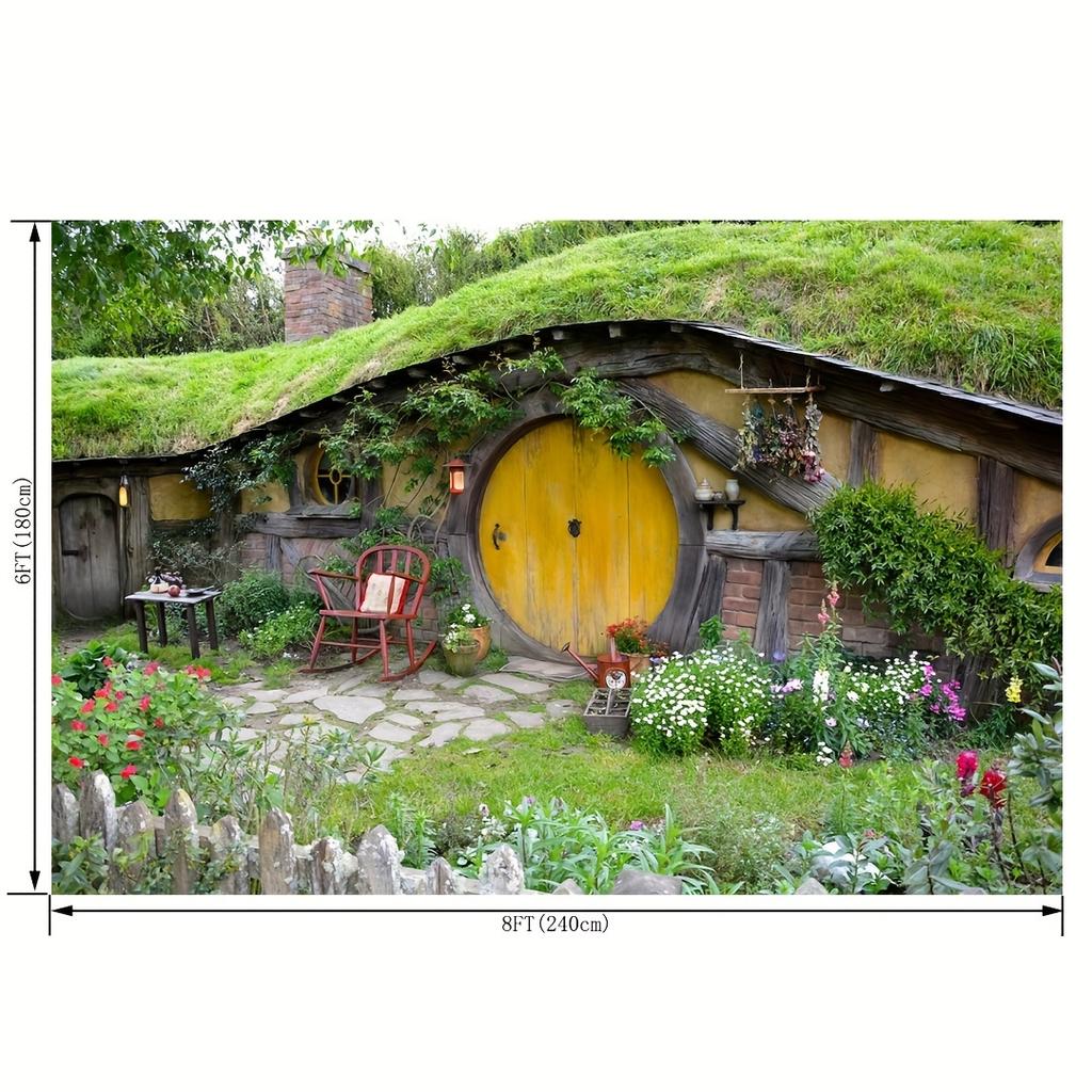 Hobbit Cave Photography Background Matamata Rural Hobbit Living Room Green Grass Garden Hobbit Cave Background