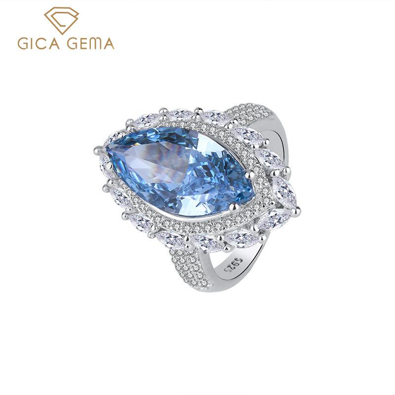 Gica Gema 925 Silver Jewelry Personalized High Grade Ring For Women Charm Wedding Engagement Fine Delicate Jewelry