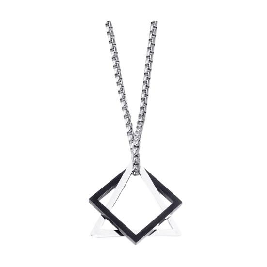 Men Necklace Triangle Square Pendant Necklace Dating Work Party Versatile Style Necklace Clothing Accessory