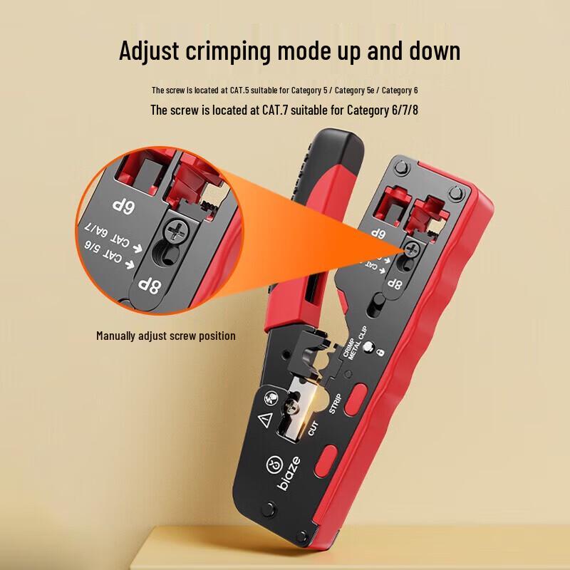 BIAZE Профессиональный обжимной инструмент для сетевых кабелей RJ45