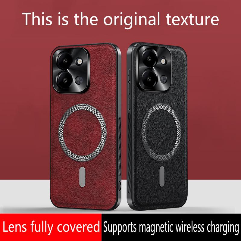 For Redmi 15C Leather Full-cover Magnetic Waterproof Shockproof Fingerprint Phone Case