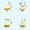 Ornament Home Decoration Photo Clips Picture Holder Frame Round Wooden Base Message Paper Support