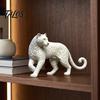 Современная скульптура животного, 3D-печатная статуэтка леопарда, фигурка идущей пантеры, пустая белая, для любителей DIY, коллекционные предметы, декоративное изделие для покраски для гостиной, кабинета