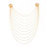 Geometric Multi Layer Metal Tassel Brooch Pearl Pins Clip Exaggerated Multi-layer Chains Pin  Men