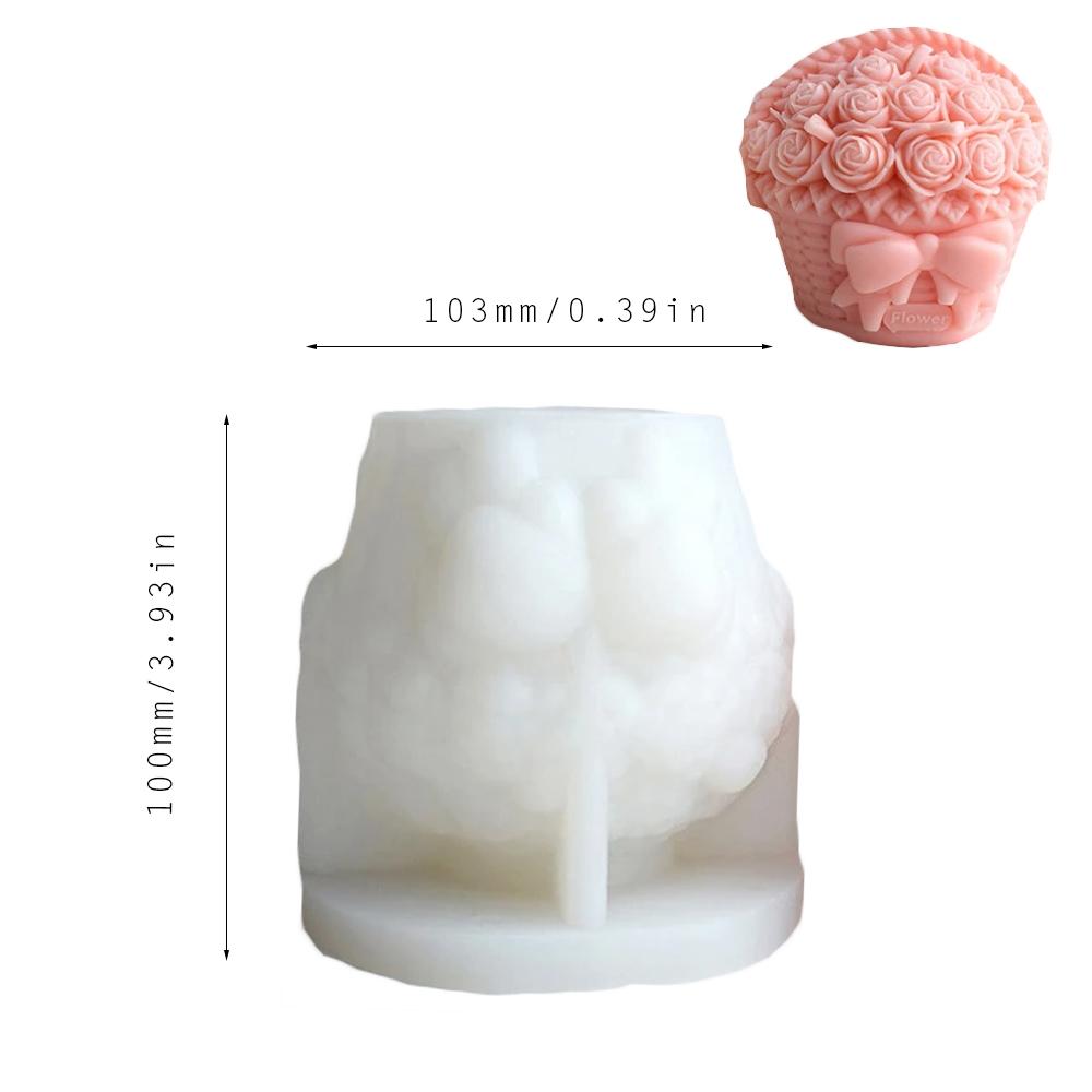 New Rose Basket Silicone Candle Mold Flower Soap Resin Plaster Mold DIY Wedding Decor Scented Candle Making Tool Valentine's Day Gift