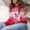 Women's Sweater Women's Loose Pullover Christmas O-Neck Knit Sweater