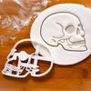Halloween Skull Brain Organs Cookie Cutters Plastic 3D Cartoon Pressable Biscuit Stamp Chocolate Mold Cake Decorating Tools
