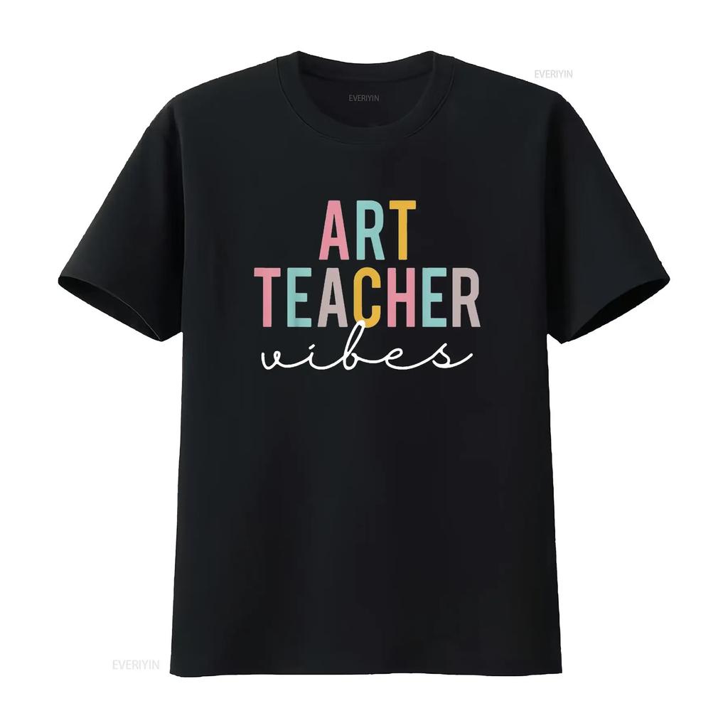 Mens Art Teacher Vibes Colorful Appreciation Day Back To School T Shirt Black Medium vintage Washed Stylish Unisex homme
