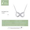 WOSTU Real 925 Sterling Silver Infinity Love Pendant Necklaces Forever Family Cross Design Chain