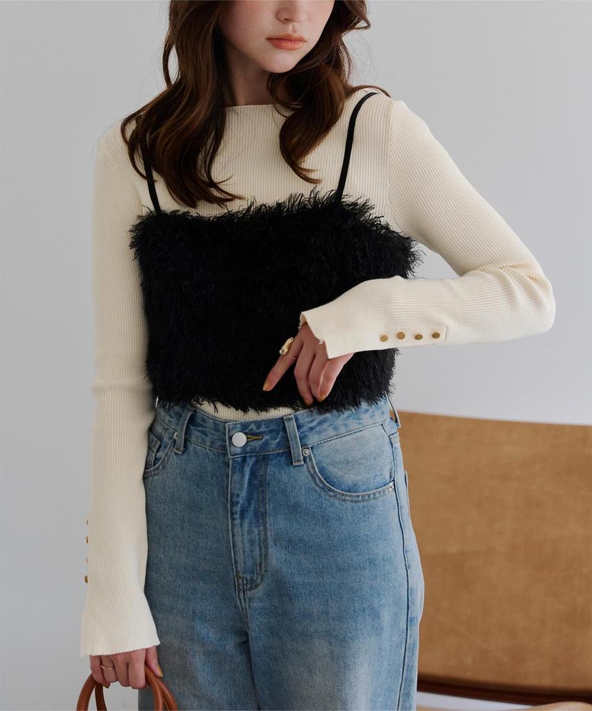 Titibait Boat Neck Knit with Gold Size AYXP3048 Buttons, Women's, Small, Ivory,