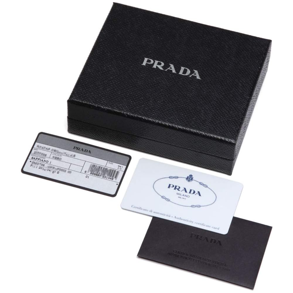 Prada Saffiano Metal Leather Wallet Black Men's Bi-Fold 2MO004 QME F0002