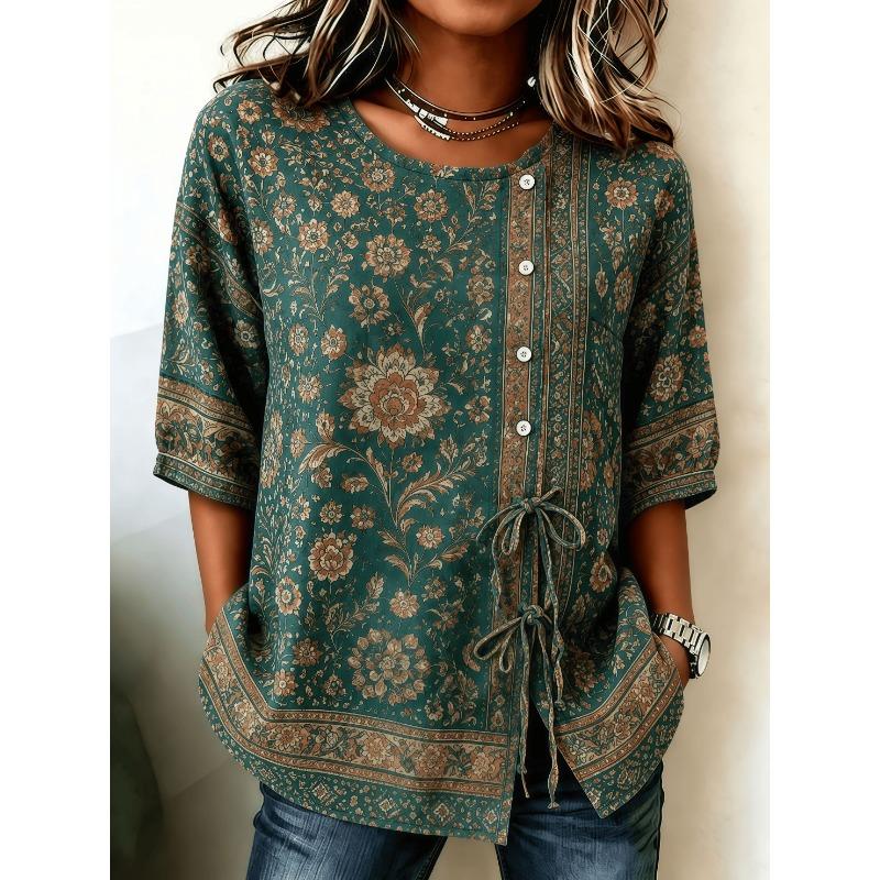 Summer Casual Women's Half Sleeve Shirt, Fashion 3D Stereo Print, Loose Simple Version Skin-Friendly Breathable Daily Top