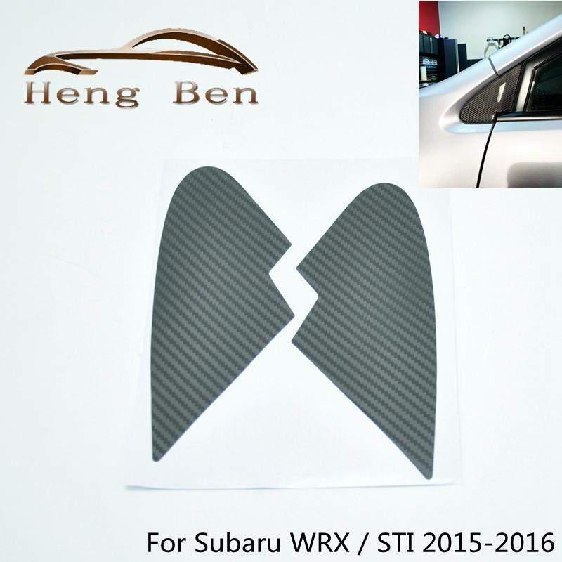 For Fit Subaru WRX / STI 2015 16 1 Pair Carbon Fiber Quarter Window Trim Overlay Cover Sticker