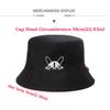 Foldable Bucket Hat Cute Dog Embroidered Fisherman Cap Portable Outdoor Sun Caps  Sun Protection