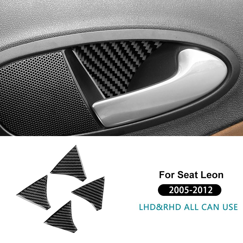 Настоящая наклейка из мягкого углеволокна для Seat Leon 2005 2006 2007 2008 2009 2010 2011 2012 LHD RHD Автомобильная CD-панель Аксессуары для интерьера