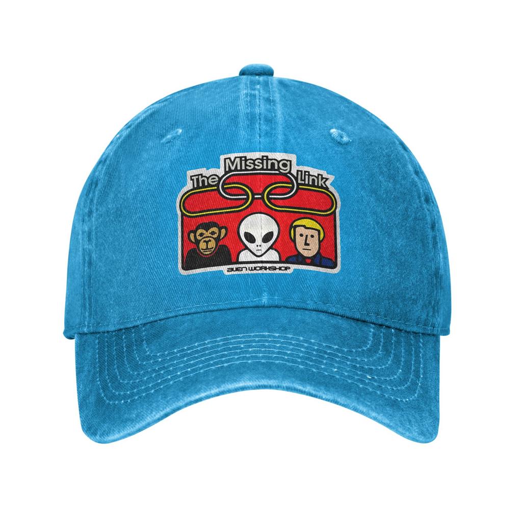Alien Workshop Link American Retro Baseball cap Fine WorkUnisexship Literary Style Distressed Denim Hat