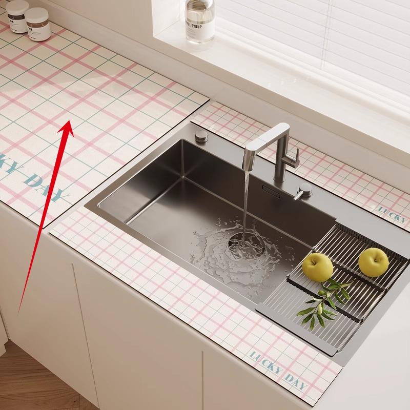 3 шт. Кухонный смеситель Диатомовая земля Пробка для воды Коврик для слива Впитывающий коврик для столешницы в ванной Длинная узкая подставка-костер