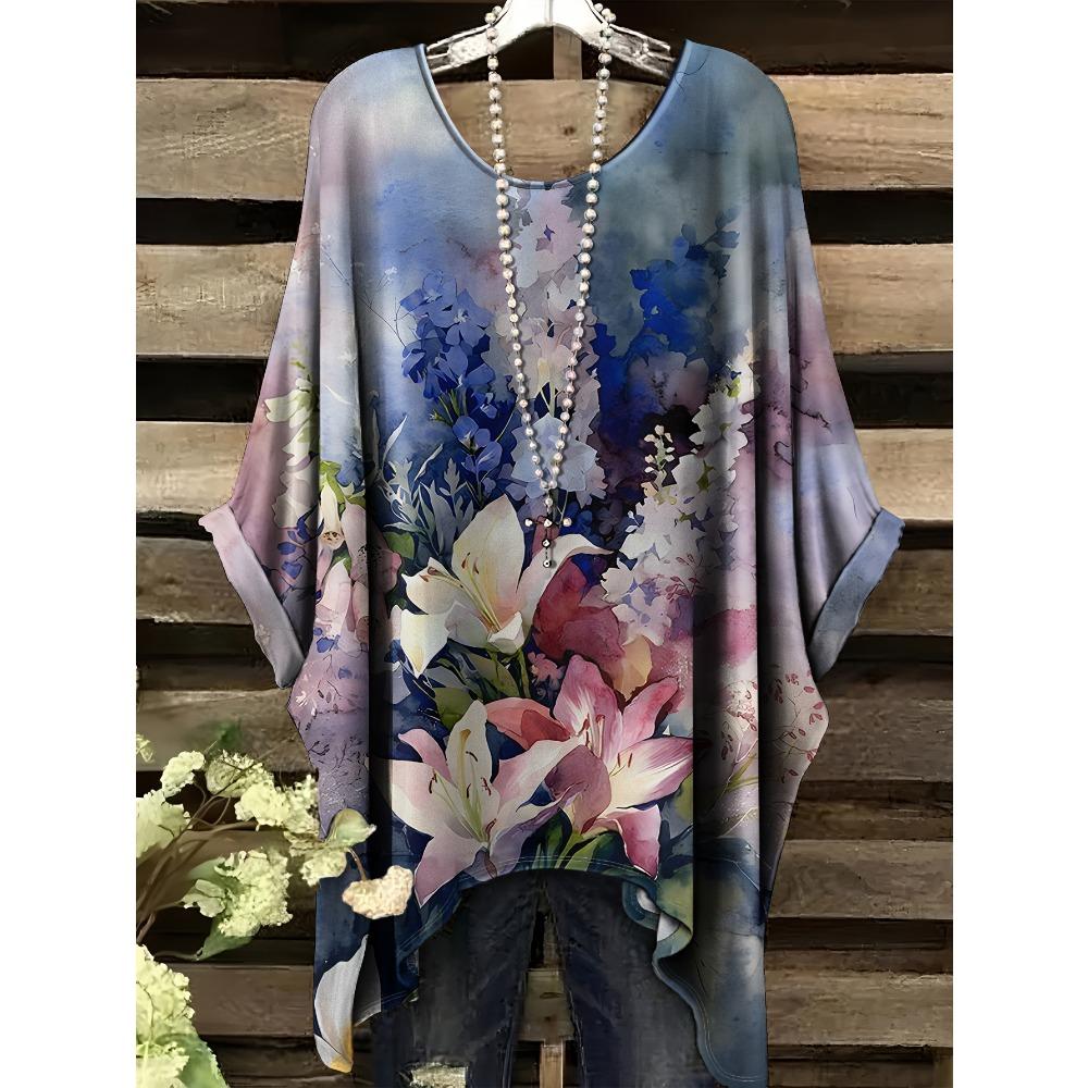 Women's fashion with elegant bohemian resort style and simple vintage floral prints