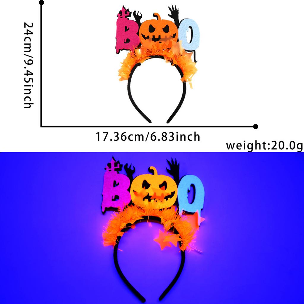 Halloween Fluorescent Hair Band Lightweight Comfortable Headbands for Girls Women Cosplay Prop
